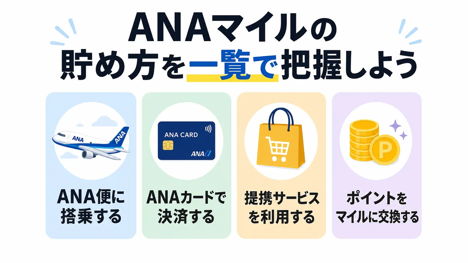 ANAマイルの貯め方を一覧で把握しよう